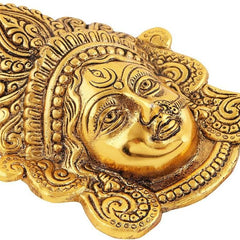 Ambika Durga Face Wall Hanging Metal Idol Showpiece - 15.24 cm  (Gold Plated, Metal, Gold)
