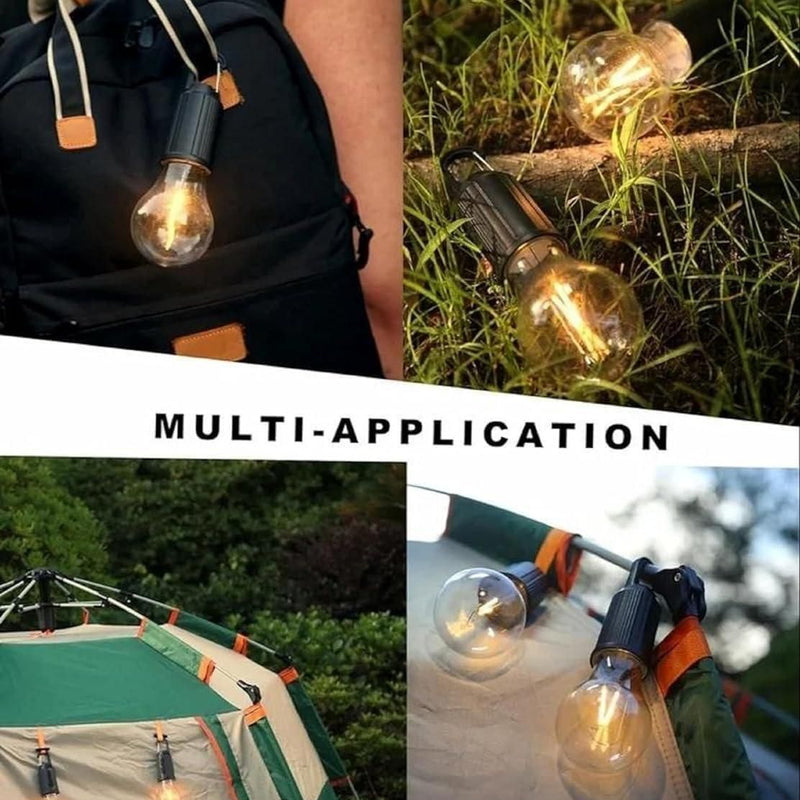 Decorative Hanging Bulb with 3 Modes Tent Lamp for Camping Pac of 2